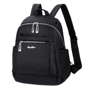  Nylon Backpack Durable Waterproof Casual Shoulder Bag Black Color image