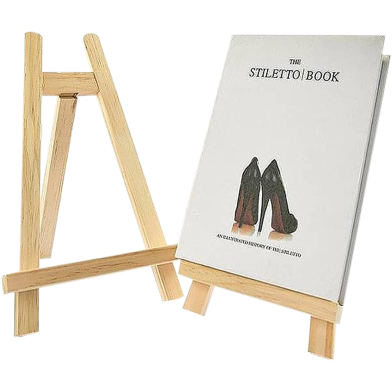  Painting white Canvas board with Easel ( 8x8 inch board and wooden easel) image