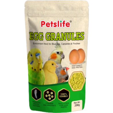 Petslife Egg Granules For Finches Budgies Canaries And Cocktail 200gm image