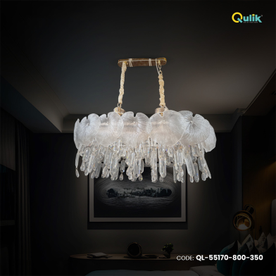  Qulik Modern Luxury Chandelier with Clear Crystal Shades and Adjustable Hanging Length image