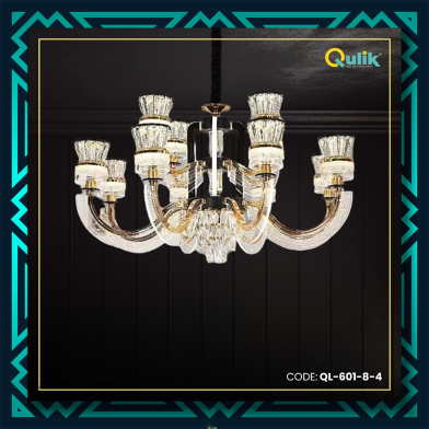  Qulik Modern Nordic Crystal Chandelier Decoration Pendant Hanging two layer 3 color LED Ceiling Light image