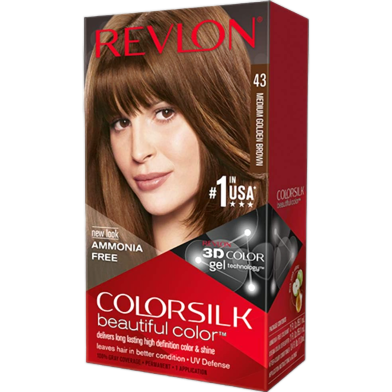  Revlon Colorsilk Beautiful Hair Color 43 Medium Golden Brown image