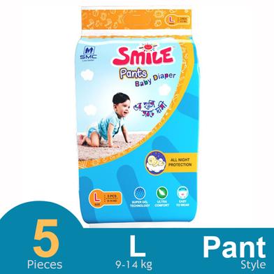 SMC Smile Pant System Baby Diaper (Size-L) (9-14kg) (5Pcs) image