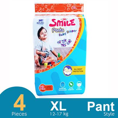 SMC Smile Pant System Baby Diaper (Size-XL) (12-17kg) (4Pcs) image