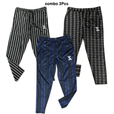  Smug Premium Stripe Trouser Combo 3 Pcs Bold Stripe And Box Stripe And Navy Stripe Combo image