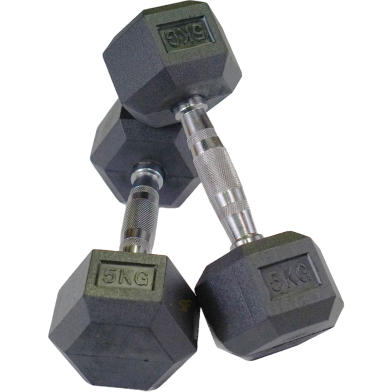  Sports House 5 kg Hex Dumbbells – 1 Pair (Total 10 kg) image