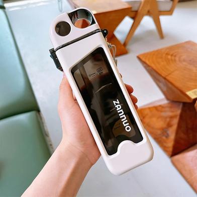  Square Double-Layer Classic Straw Water Bottle-350ML image