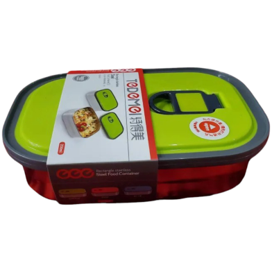  Tedemel Rectangle Stainless Steel Food Container Box 350 ml-(Green) image