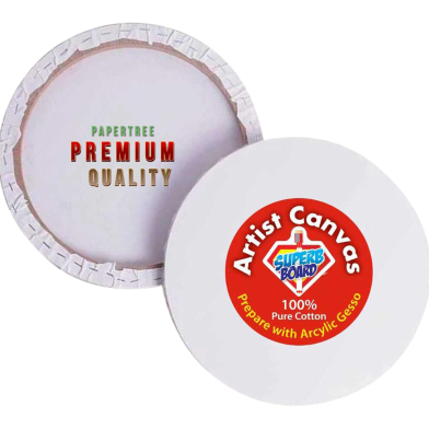 White Round Canvas 10x10 inch image