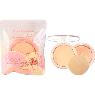 Kiss Beauty Bear Powder Cake Puff Delicate Hide Wrinkles Well Oil Control Lasting image