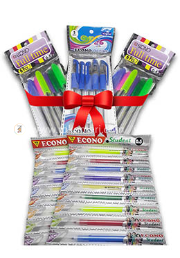 Pen Combo Package Half Yearly for Student - 01 (Econo Full Time Pen - 12 Pcs, Econo Student Pen - 20 Pcs, Econo Occean Pen - 5 Pcs) image