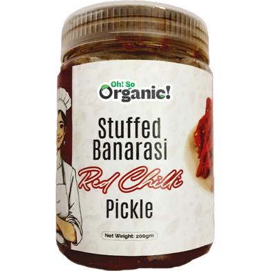  Oh! So Organic ! Benarasi Stuffed Red Chilli Pickle 200gm image