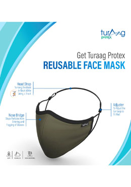 Turaag ProteX Three Layered Face Protection Mask For Men - 2 Pcs image