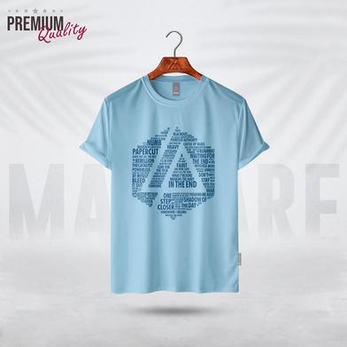 cPremium Graphics T Shirt Turquoise Color For Men image