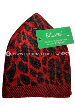 Believers'Muslim Prayer Cap Dry Leaf Design -01 Pcs (Lavender and Black Color) image