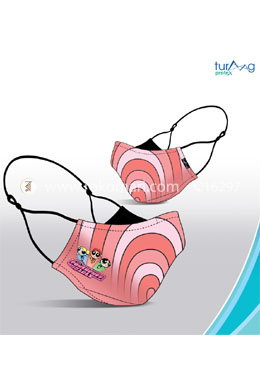 Turaag Protex Kids POWERPUFF-GIRLS Face mask - 1 Pcs (Washable and reusable up to 25 times) image