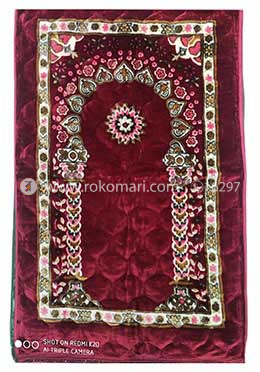 China Soft Muslim Prayer Jaynamaz-জায়নামাজ (Red) - Any Design image