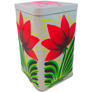 hintar Khorak Tinbox White - Red Mixed Colour ( Flower Printed ) image