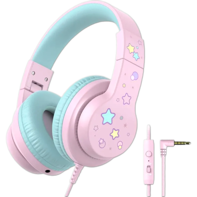 iClever HS19S Kids Wired Headphone Pink image