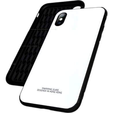 iPhone XS Tempered Glass Back Cover – Premium Shockproof Transparent Case with Scratch Protection and Stylish Design (Multicolor) image