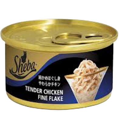 sheba Deluxe Can Premium Wet Cat Food Tender Chicken Fine Flakes 85g image