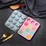 12 Grid Flower Shape Ice Cube Jelly Pudding Cake Baking Tray Mold image