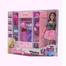 12 Inch Barbie Doll Pretend Play Fashion Set With Handbag, Hat, Shoes, Suitcase, Dresses And Jewellery Dress Change Doll image