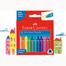 Faber Castell 12 Wachsmalkreiden Dreikant Wax Crayons Triangular image