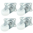 1 Inch 4PC Universal Swivel Casters Furniture Wheel Castor White PP Nylon Dual Roller Wheel For Platform Trolley Chair image