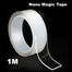 1mm Thick 3cm Wide 1Meter Long/3.8 Tube Core Clear Nano Double Side Adhesive Tape- 1pcs image