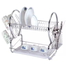 2 Layer Plate Storage Stand Rack - Silver - Kitchen Rack image