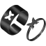 2 Pcs Butterfly Rings King and Queen Couple Ring Set-Black image