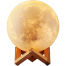 3D Print Moon Lamp Led Night Light Touch Switch Creative Moon Light Bedroom Decoration Gift Wooden Frame 12cm image