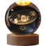 3D Saturn Crystal Ball 6cm With Wooden Frame Engraved Glass Globe Led Night Lamp Solar System Planets Night Light Home Decor Gift For All Ages image