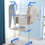 3‑Layer Cloth Rack With Wheels – Large Capacity Rolling Stand With Stainless Steel Rods image