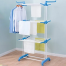 3‑Layer Cloth Rack With Wheels – Large Capacity Rolling Stand With Stainless Steel Rods image