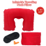 4 In 1 Inflatable Travelling Pillow Set With Eye Mask, Ear Plugs And Pouches (travelling_pillow_1_red) Red image