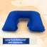 4 In 1 Inflatable Travelling Pillow Set With Eye Mask, Ear Plugs And Pouches (travelling_pillow_1_blue) Blue image