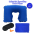 4 In 1 Inflatable Travelling Pillow Set With Eye Mask, Ear Plugs And Pouches (travelling_pillow_1_blue) Blue image