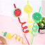 4 Pcs Straw For Kids and Party Useful For Juice Drinks Mock Tail in Attractive Designs (Assorted Print's and Multicolor) image
