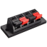 4-WAY Speaker Terminal Block 4 Way Connector Vertical Amplifier PCB Mount 4 Positions Cables Jointing Clamp Test Clip Stereo Strip Shape Push Release Plate 2 Black 2 Pcs image
