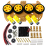 4 Wheel Robot Car Chassis Complete Set Big DC 3-6V Gear Motor Smart Car Robot Plastic Tire Wheel For Arduino Robotics image