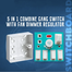 5 In 1 AC 250V 6A Combine Gang Switch With Fan Dimmer Regulator 2 Pin Socket LED Indicator and Fuse Multicolor Combine Wall Gang All In One- Blue Color image