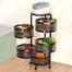 5 Layers Kitchen Rotating Shelf 360 Degree Baskets Fruit Vegetable Storage Rack Floor Round Shelf With Wheels image