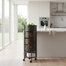 5 Layers Kitchen Rotating Shelf 360 Degree Baskets Fruit Vegetable Storage Rack Floor Round Shelf With Wheels image