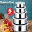 5 Pcs Set Protect Fresh High Quality Stainless Steel Food Box image