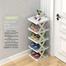 5-Tier Short Tall Narrow Shoe Rack, Stackable Free Standing Shoe Rack, Organizer, Green image