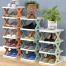 5-Tier Short Tall Narrow Shoe Rack, Stackable Free Standing Shoe Rack, Organizer, Green image