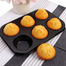 6 Cups Carbon Food Grade Stainless Steel Mini Muffin Bun Tray image