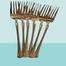6 Pcs 8 inch Stainless Steel Golden Dinner Fork Set image